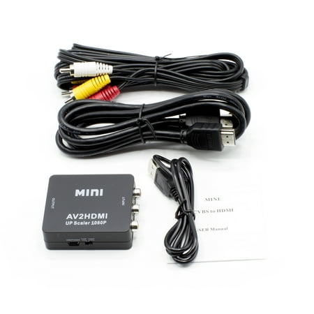 - RCA (AV Composite) to HDMI Converter (Analog to Digital Converter) - Converts Analog Red-White-Yellow Signals to HDMI from STB/VHS/VCR/Camera/DVD/Nintendo, PAL/NTSC to TV/VCR/DVD/Car - AV2HDMI Black