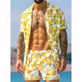 thumbnail image 2 of Conjunto de verano bohemio hawaiano para hombre, camisa de manga corta, pantalones cortos, conjunto de vacaciones en la playa TUNC Sencillez, 2 of 3