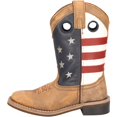 thumbnail image 1 of Botas Smoky Mountain con estrellas y rayas para niños, vintage, color marrón, 1 of 8
