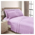 thumbnail image 6 of saney King Stripe Sheet Set - Luxury Hotel 1800 Premier Bedding Sheets & Pillowcases - Ultra Soft Breathable & Cooling Bed Sheets - Wrinkle Resistant - 6 Piece Set - King, Lavender, 6 of 7