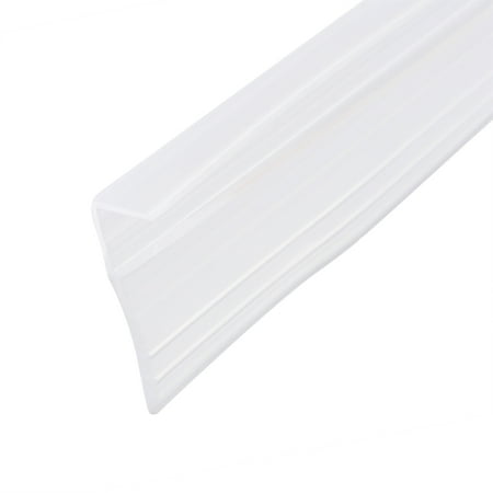 Uxcell Frameless Glass Shower Door Sweep – F-Type, 5/16" Glass, 78.74" Length, 3/4" Drip Rail, Silicone Bottom Seal