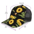 thumbnail image 2 of Lsque Bees and Sunflowers Printed Trucker Hat - Baseball Cap for Men Women - Breathable Mesh Side, Adjustable Fit - for Casual Wear, 2 of 7