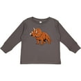 thumbnail image 3 of Inktastic Triceratops Roaring Boys or Girls Long Sleeve Toddler T-Shirt, 3 of 5