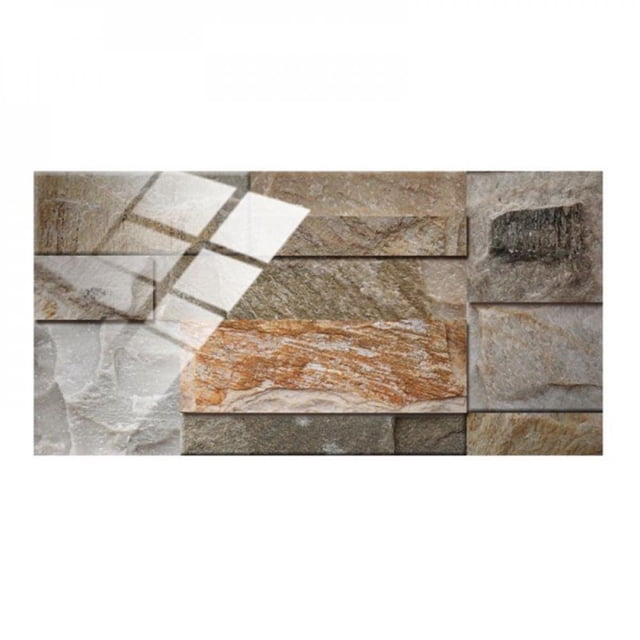 MesaSe 12-Sheet Peel And Stick Tile For Kitchen Backsplash 7.8x3.9 Inches Premium Anti Mold Kitchen Backsplash Peel And Stick Tile Stone Color