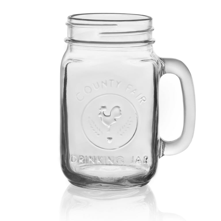 Libbey 16.5 oz Clear Handled Drinking Jar, Set of 8 