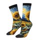 thumbnail image 1 of Balery Starry Sky Sunflower Calcetas Largas con Estampado para Hombre y Mujer – Suaves y Transpirables, Talla Única (US 5-11), 1 of 6