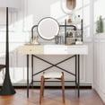 thumbnail image 4 of 40" Makeup Vanity Desk with 3-Mode Lighted Mirror & Wireless Charging Station , Vanity Table with Drawer & 3 Open Shelves for Ample Storage Space, Dressing Table for Bedroom, White, 4 of 9