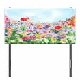 thumbnail image 3 of Watercolor Flower Headboard, Floral Summer Garden Grass and Blooms Love Illustration Print, Upholstered Decorative Metal Bed Headboard with Memory Foam, Twin Size, Red Green Purple, by Ambesonne, 3 of 4