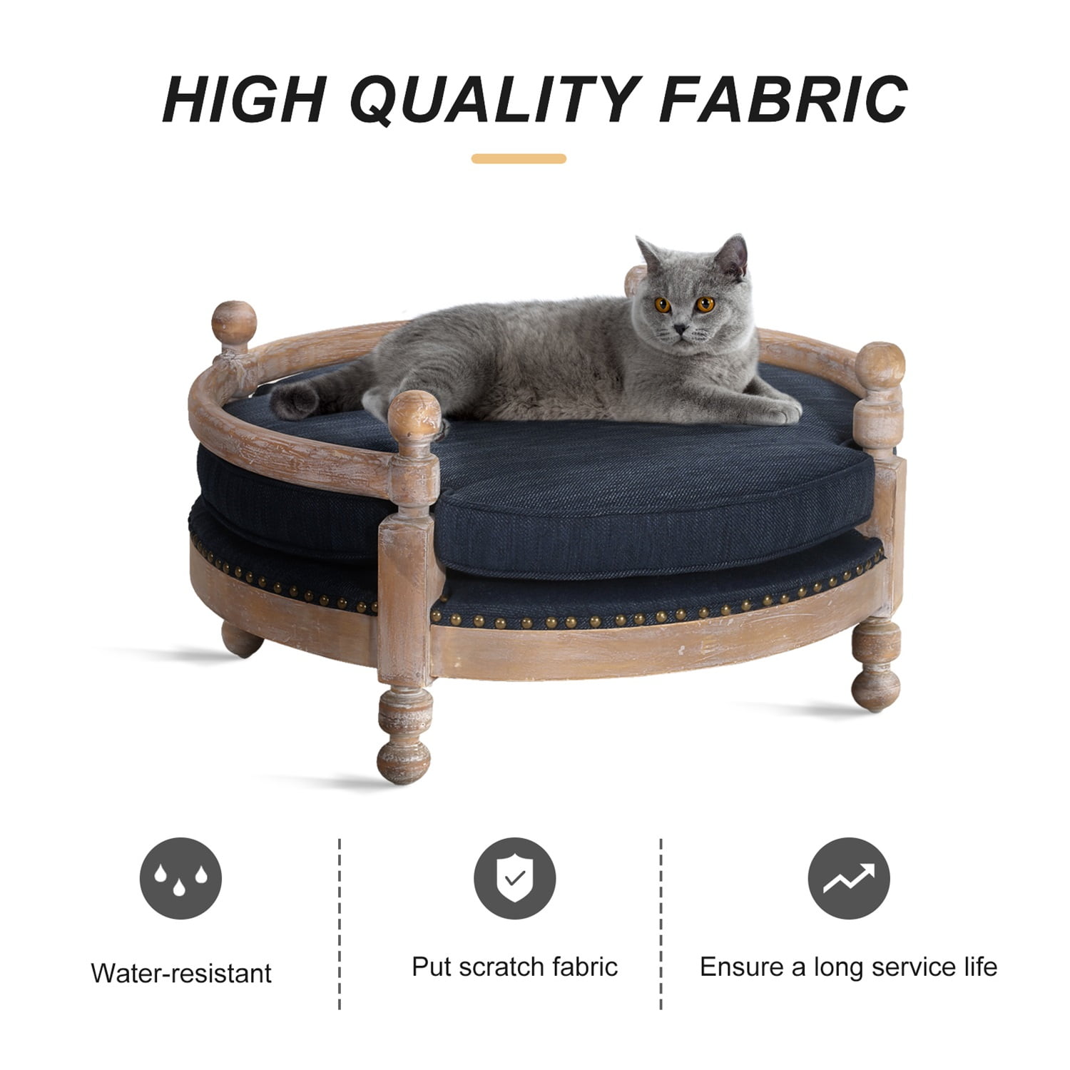 Pefilos 28" Modern Pet Sofa Dog Bed for Medium with Velvet Upholstered Mattress Cover and Solid Wood legs, Gray Pefilos 28" Modern Pet Sofa Dog Bed for Medium with Velvet Upholstered Mattress Cover and Solid Wood legs, Gray
