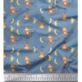 thumbnail image 1 of Soimoi Poly Georgette Fabric Banana & Monkey Kids Printed Fabric 1 Yard 42 Inch Wide, 1 of 3
