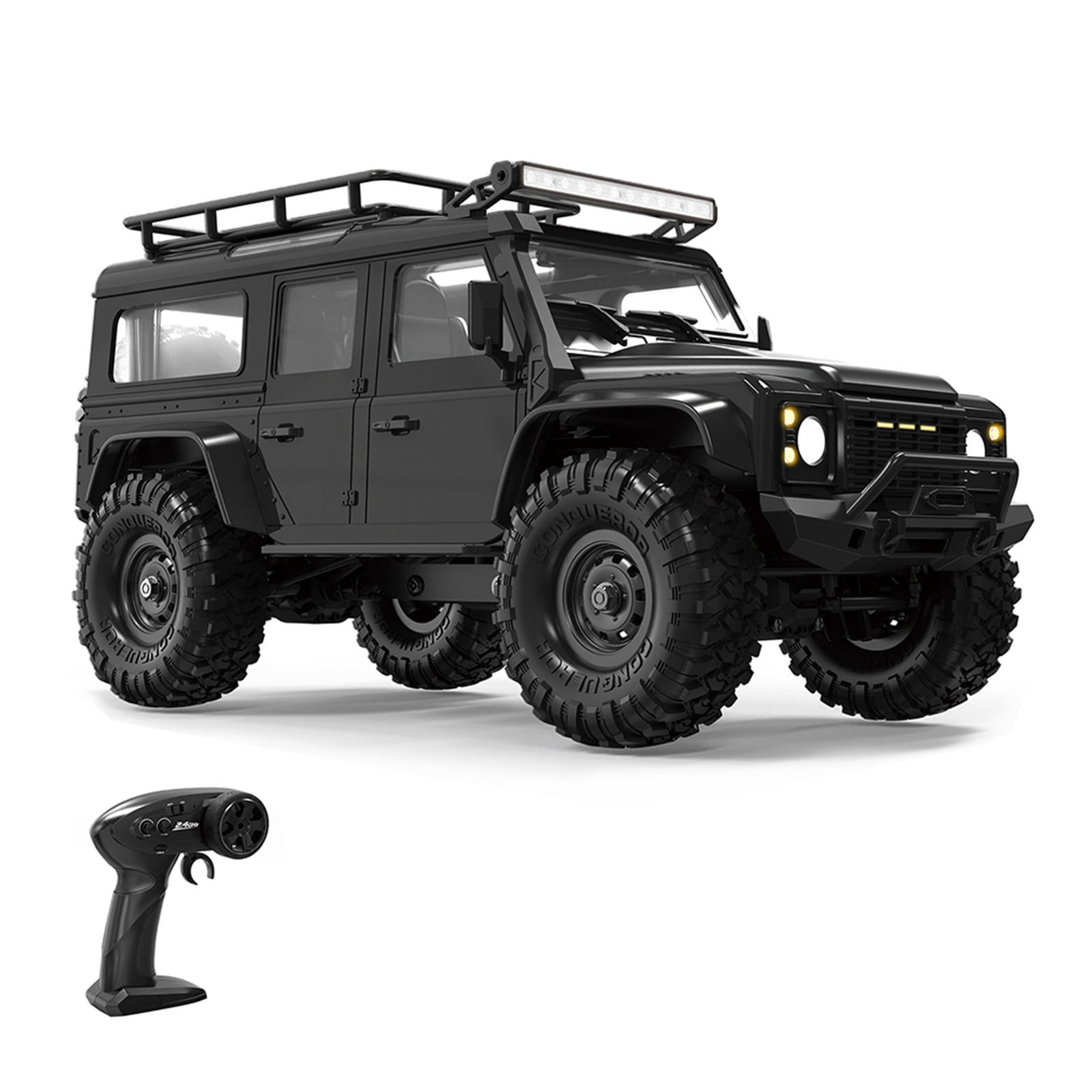 All Terrain Remote Control Climbing Car Toy 1/16 Scale 4x4WD Model Crawler Car with Powerful Motor and Metal Steering