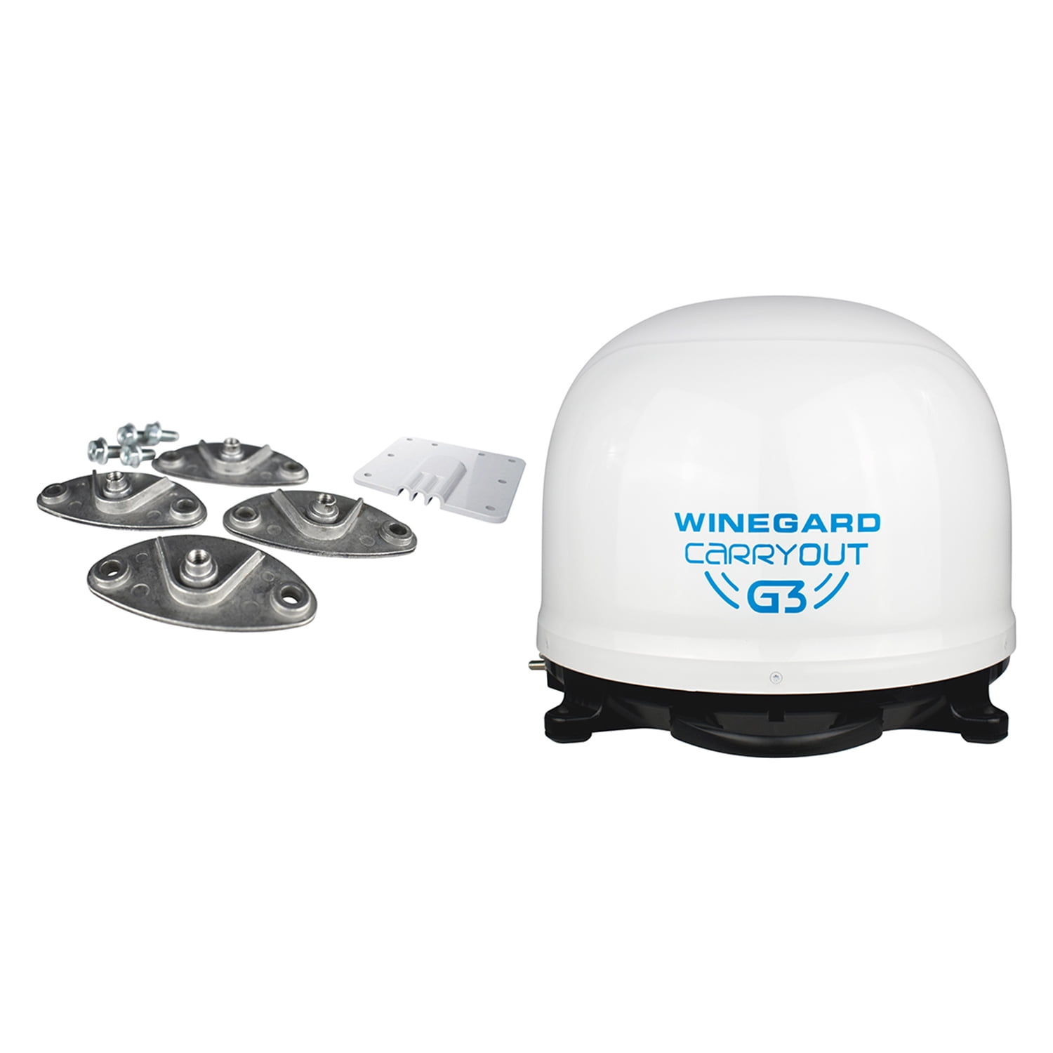 Winegard GM-9000 Carryout G3 Portable Automatic Satellite Antenna (White) & RK-4000 Roof Mount Kit