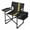Black, variant on IVV Foldable Camping Chair with Side Table & Insulated Cooler Bag, Anti-Rust Aluminum Frame Outdoor Lawn Chair with Side Storage Pocket, 265lbs Load Bearing, Black with Double Yellow Stripes