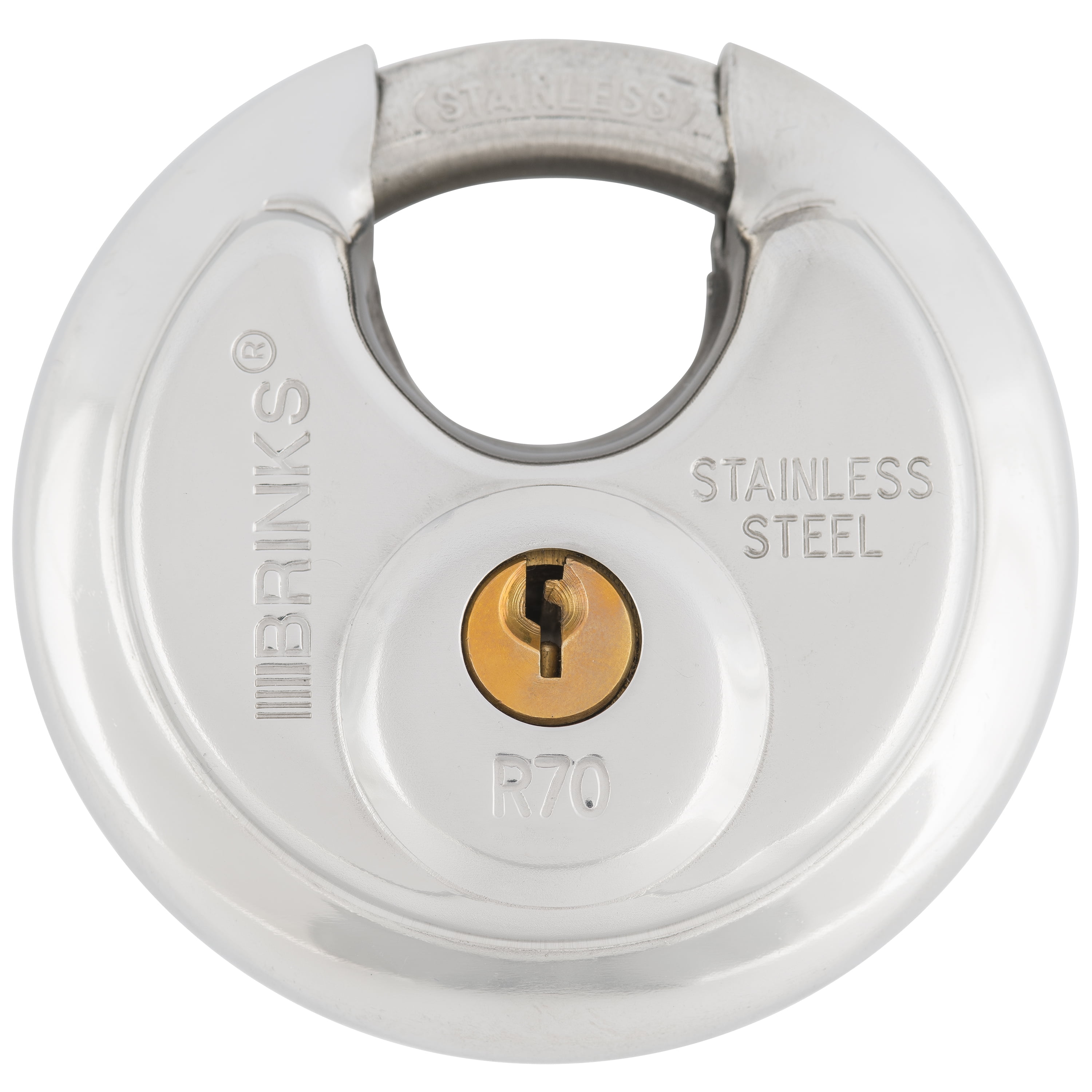 70Mm Round Steel Disc Padlock Door Circular Discus Hardened Shackle Disc Lock 