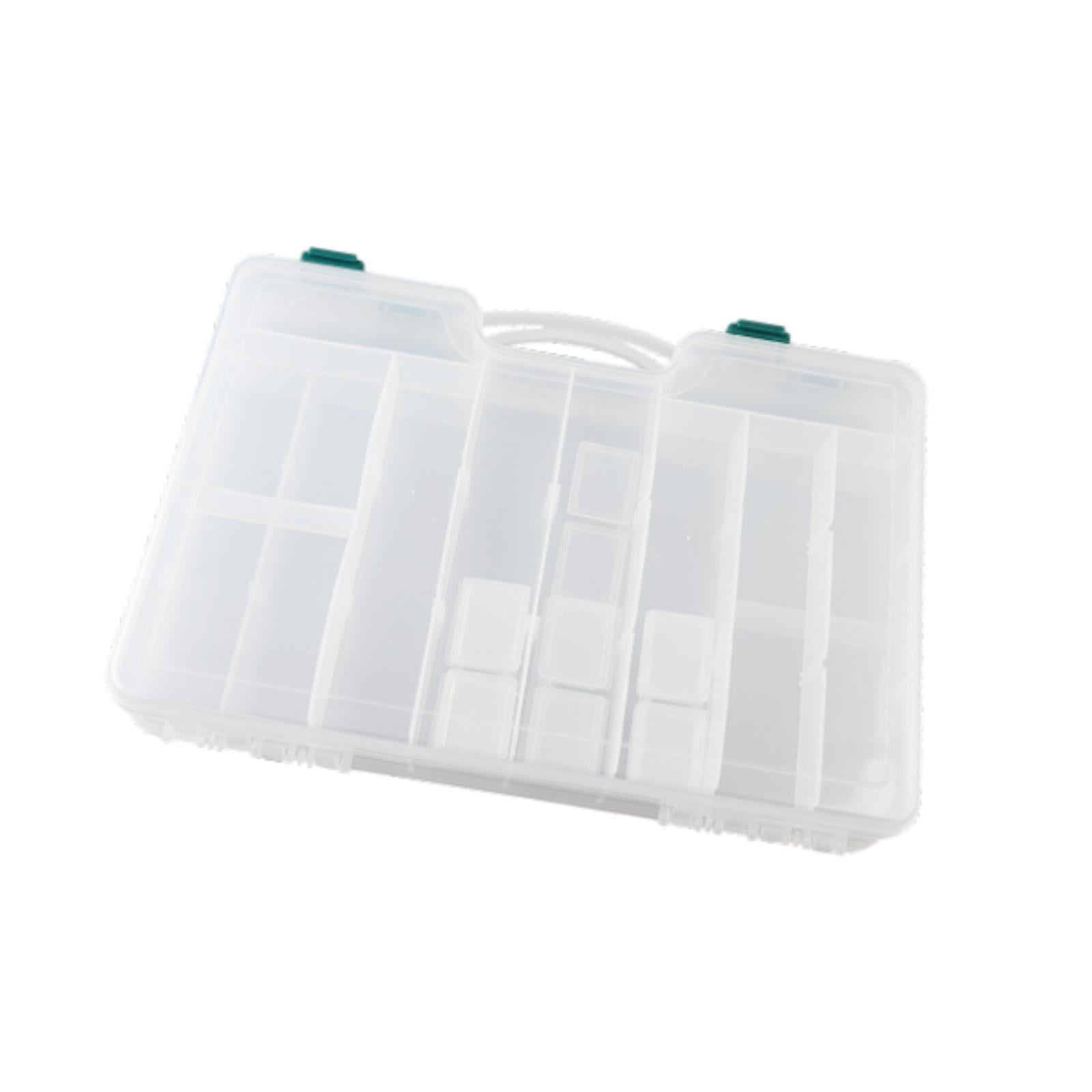 QccHieUs Fishing Tackle Box with Removable Dividers with Handle,Fishing Supplies Lure Box Clear