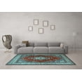 thumbnail image 3 of Ahgly Company Indoor Rectangle Medallion Light Blue Traditional Area Rugs, 8' x 12', 3 of 4