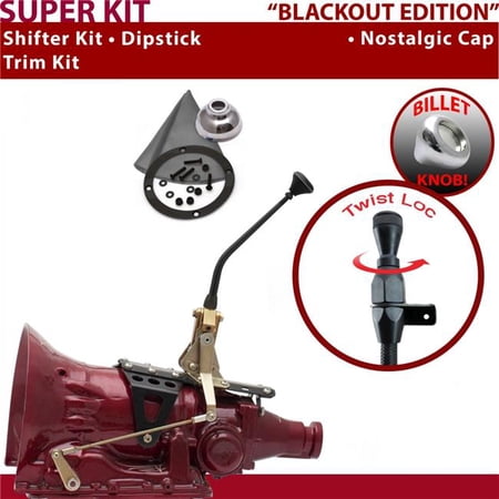 American Shifter 4L80E Shifter Kit Black 10 in. Trim Kit Dipstick for EF5CA