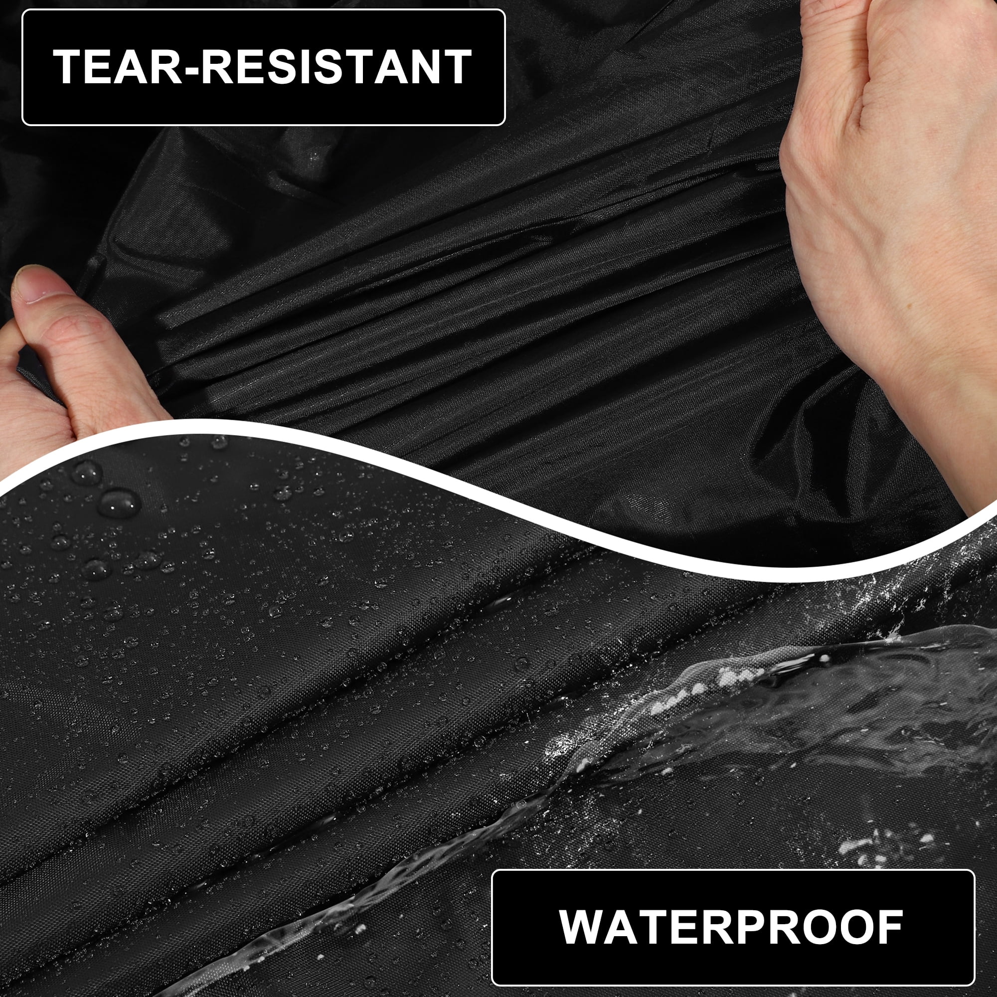 Unique Bargains Car Cover 210D-PU Oxford Outdoor Full Car Cover Waterproof Windproof Black for Toyota Tundra