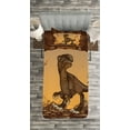 thumbnail image 3 of Ambesonne Nautical Quilted Bedspread Set 2 Pcs, Giant Dinosaur Cliffs, Twin Size, Apricot Redwood, 3 of 3