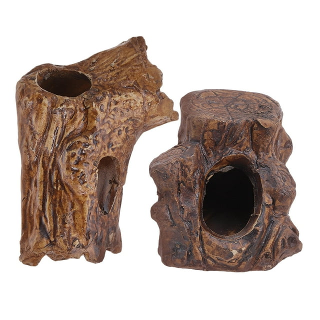BESTYASH 2Ud Refugio De Cerámica Para Peces Y Camarones Acuario Decorativo Color Marrón Oscuro