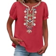 thumbnail image 6 of MEICHEN Women's Fashionable Casual Embroidered Tops Short Sleeve T Shirts Summer Trendy Clothing for Women, 6 of 9