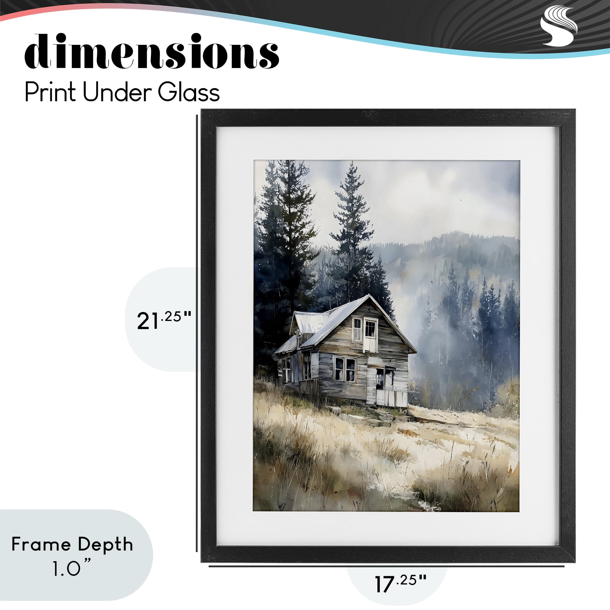 Stupell Industries Old Mountain House Black Framed Print Under Glass, design by Franklyn Gregory
