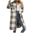 thumbnail image 2 of Herrnalise Jackets For Women Fashion Casual Comfortable Printing Button Long Sleeve Hoodless Casual Outwear & Jackets Shackets For Women 2024 fall Khaki,XXL, 2 of 5