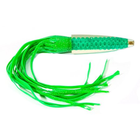 Billy Bait MH-19A Master Hooker Trolling Lure - 1 Ounce Pearl/Chartreuse/Green Mylar, For Tuna, Dolphin & Wahoo