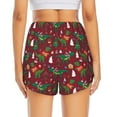 thumbnail image 4 of Vsdgher Dinosaur Christmas Print Women's Running Double Layer Shorts High Waisted with Pockets Elastic Yoga Workout Athletic Gym Sports, 4 of 8
