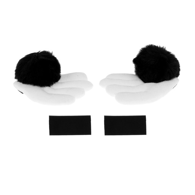 Accesorios para Cascos de Motocicleta Decoración Alas Arale con Bola Negra para Cascos de Motocicleta Bicicleta Esquí Pegatina de Peluche Blanca 2 Juegos