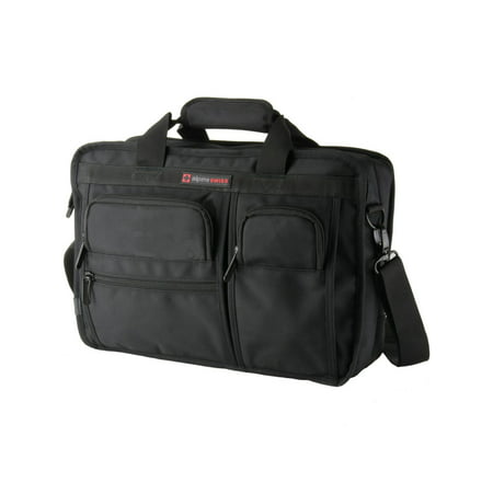 Alpine Swiss Conrad Messenger Bag 15.6 Inch Laptop Briefcase with Tablet Sleeve Black One