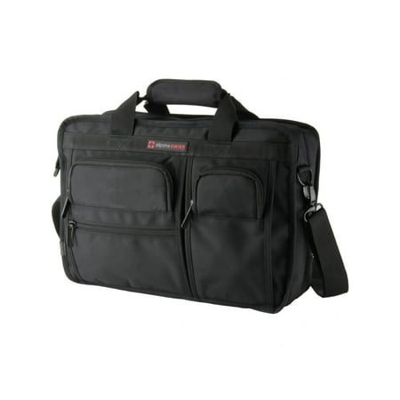 Alpine Swiss Conrad Messenger Bag 15.6 Inch Laptop Briefcase with Tablet Sleeve Black One (Best Tablet Messenger Bag)