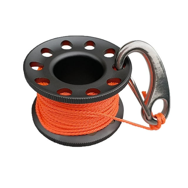ziyahi 10m Alloy Cave Scuba Tech Diving Spool Line Dive Reel Finger Guide Gray Gray