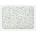 thumbnail image 1 of Tea Bath Mat, Tea Leaves Fresh from the Branch Purity Boho Stems Autumn Plants Image, Plush Bathroom Decor Mat with Non Slip Backing, 29.5" X 17.5", Pale Green White, by Ambesonne, 1 of 2