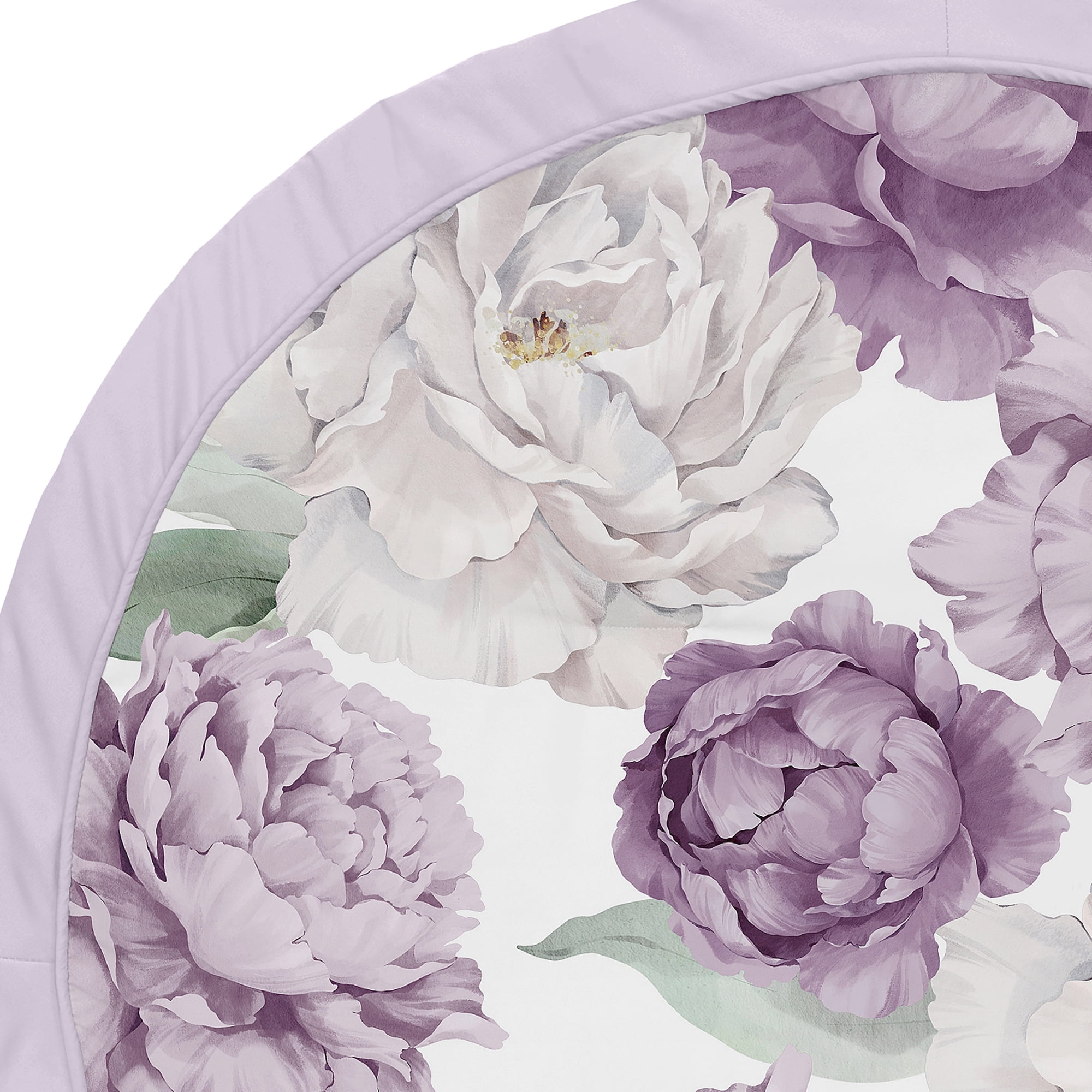 Sweet Jojo Designs Peony Floral Garden Purple and Ivory Baby Play Mat