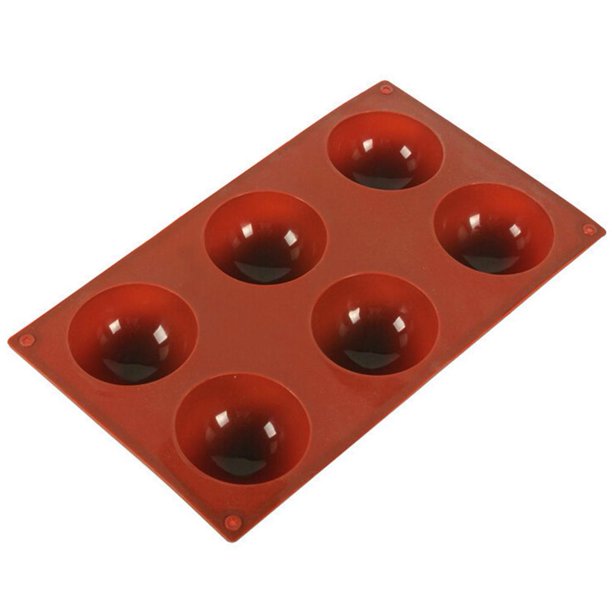 Wdftyju Molde de silicona para chocolate, grado alimenticio, 6 cavidades, círculo, esfera, bricolaje, molde para hornear Wdftyju 4pg5py5rm1ar0vu1