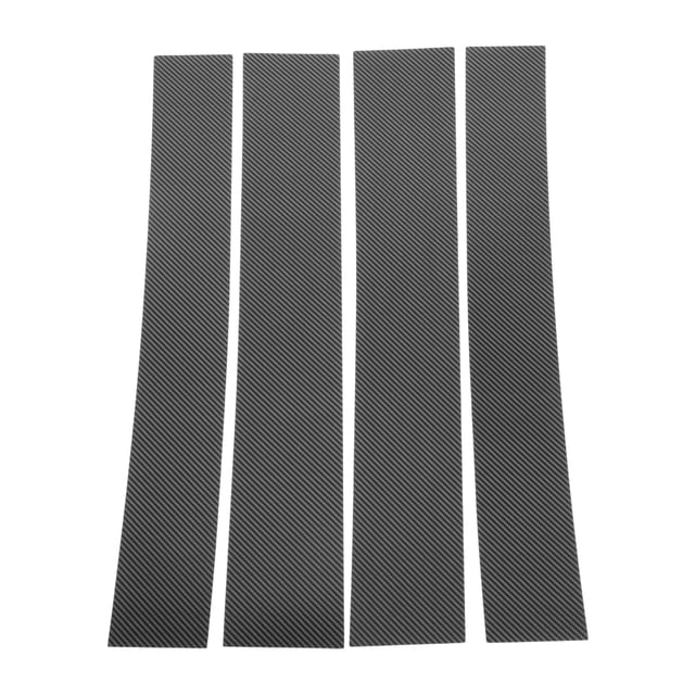 Unique Bargains 4 Pcs Moldura de ventana del pilar de la puerta para Cadillac Escalade 2007-2014 Patrón de fibra de carbono negro Etiqueta anti rasguños Cubierta de postes del pilar