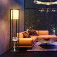 thumbnail image 3 of Zootealy Tomshine Wooden Storage Floor Lamp with Remote Control, Dimmable 3 Color Temperatures + Adjustable Brightness + Timer, 15W Bulb Included, US Plug, Black, 3 of 7