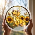 thumbnail image 6 of Anhility Acrylic Stained Glass Suncatcher Puzzle, 7.48" Animals Window Hanging Decor, Sunflower & Butterfly Panel for Cat Lovers, Kitchen, 6 of 6