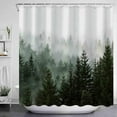 thumbnail image 4 of Green Misty Forest Shower Curtain Nature Tree Shower Curtain Set Dark Green Fabric Waterproof Shower Curtains for Bathroom Decor with 12 Hooks, 4 of 6