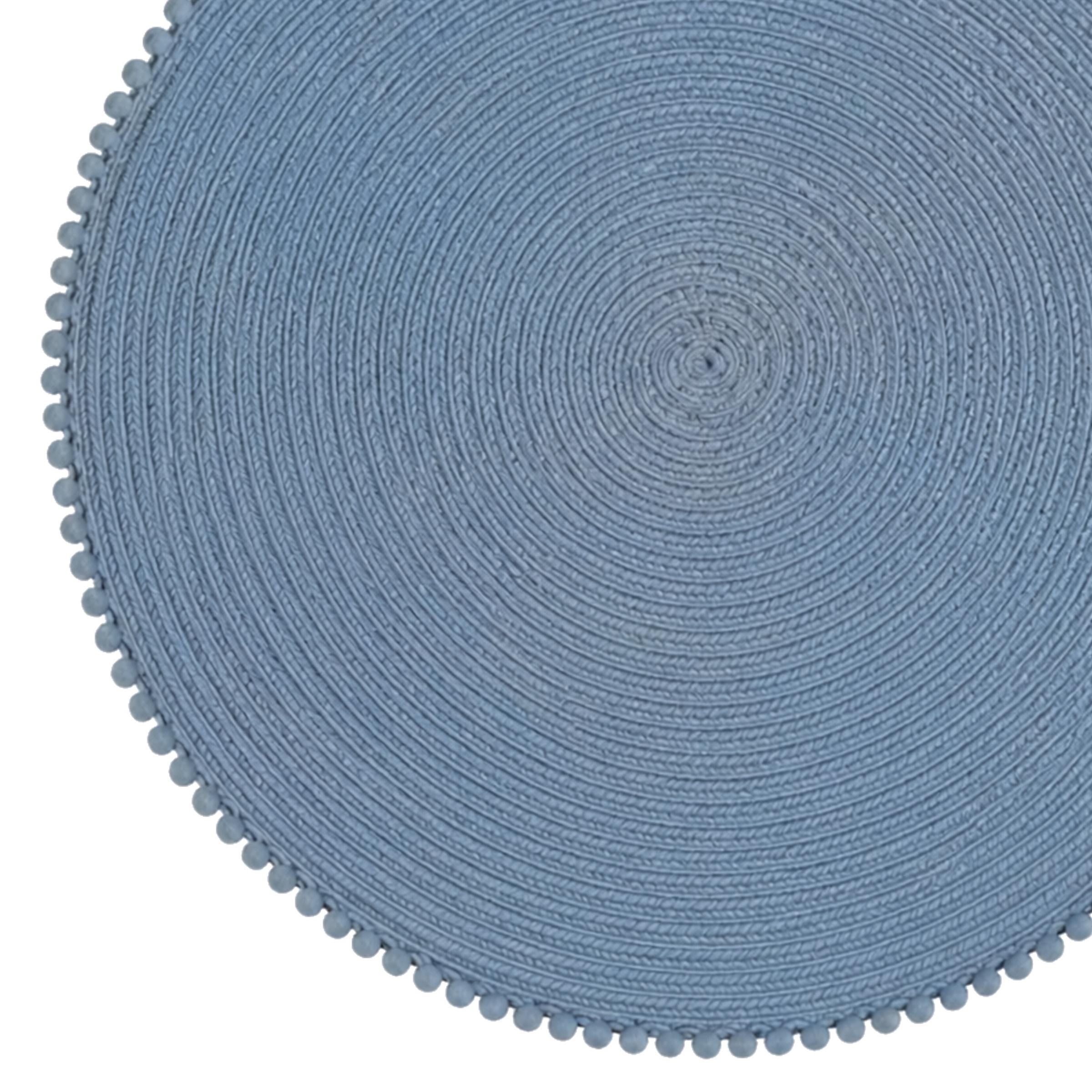 Dainty Home Set of 6 Placemats | Elegant and Durable | 15x15 in Round Woven Non-Slip Washable Place Mats | Tear-Resistant Heat | Resistant Placemats