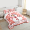 thumbnail image 4 of Feelyou Funny Orange Snowman Bedding Comforter Set for Teens, Christmas Snowflake Print Twin Comforter Sets, Fashion Buffalo Reversible Bedding Set, Lightweight Room Decor, 2pcs, 4 of 9
