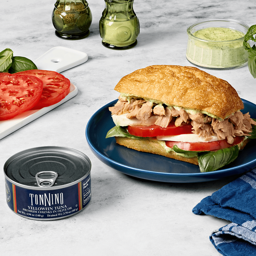 (6 pack) (6 pack) Tonnino Premium Yellowfin Tuna Chunks in Olive Oil, 4.94 oz, Cans, Wild Caught
