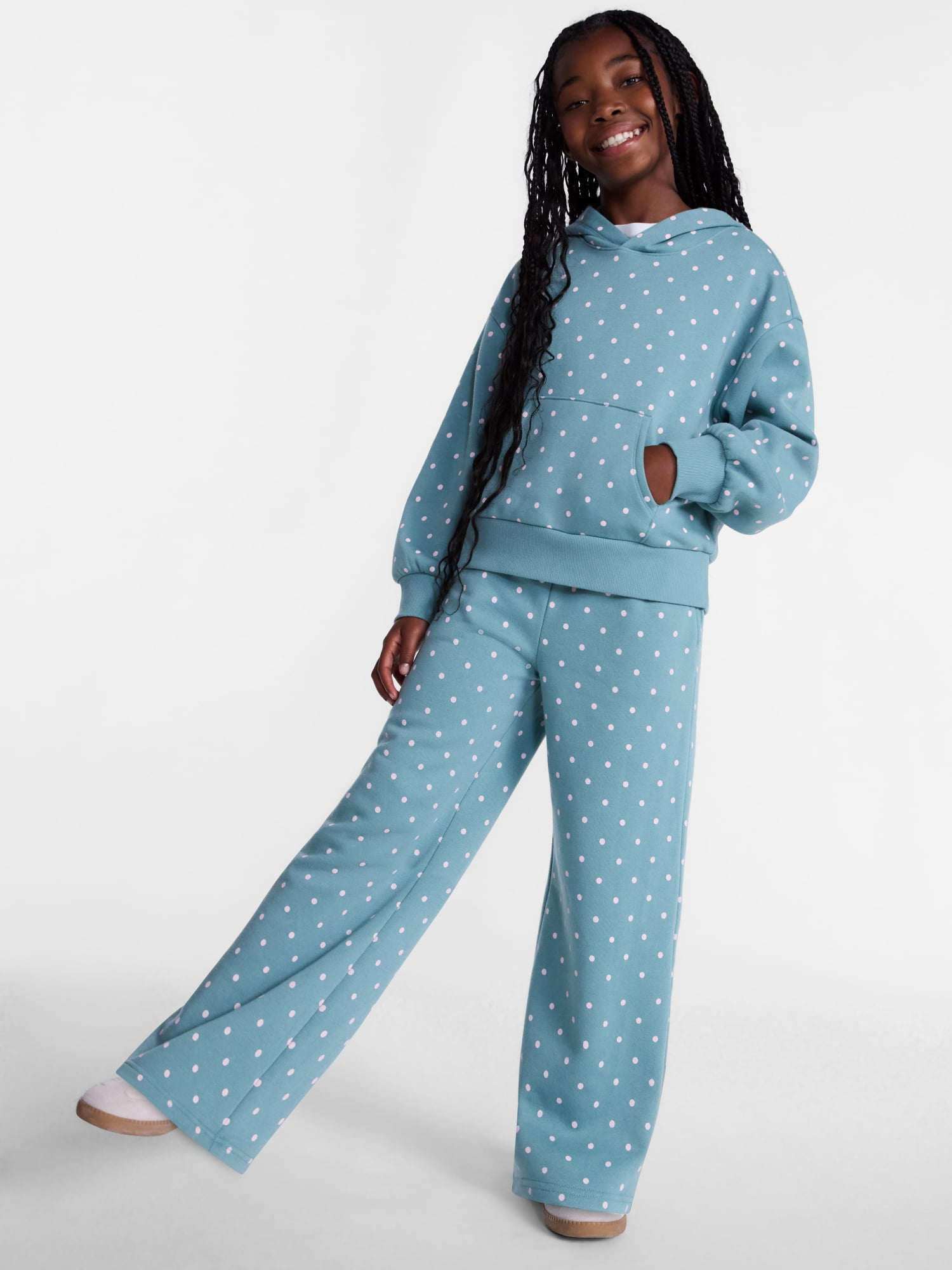 Wonder Nation Girls Wide Leg Fleece Pants, Sizes 4-18 & Plus