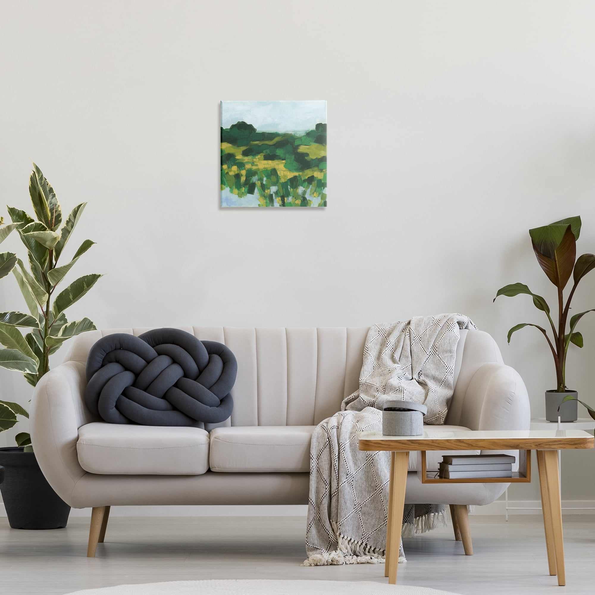 Stupell Industries Abstract Lush Greenery Landscape & Nature Painting Wrapped Canvas Art Print Wall Art, 17 x 17
