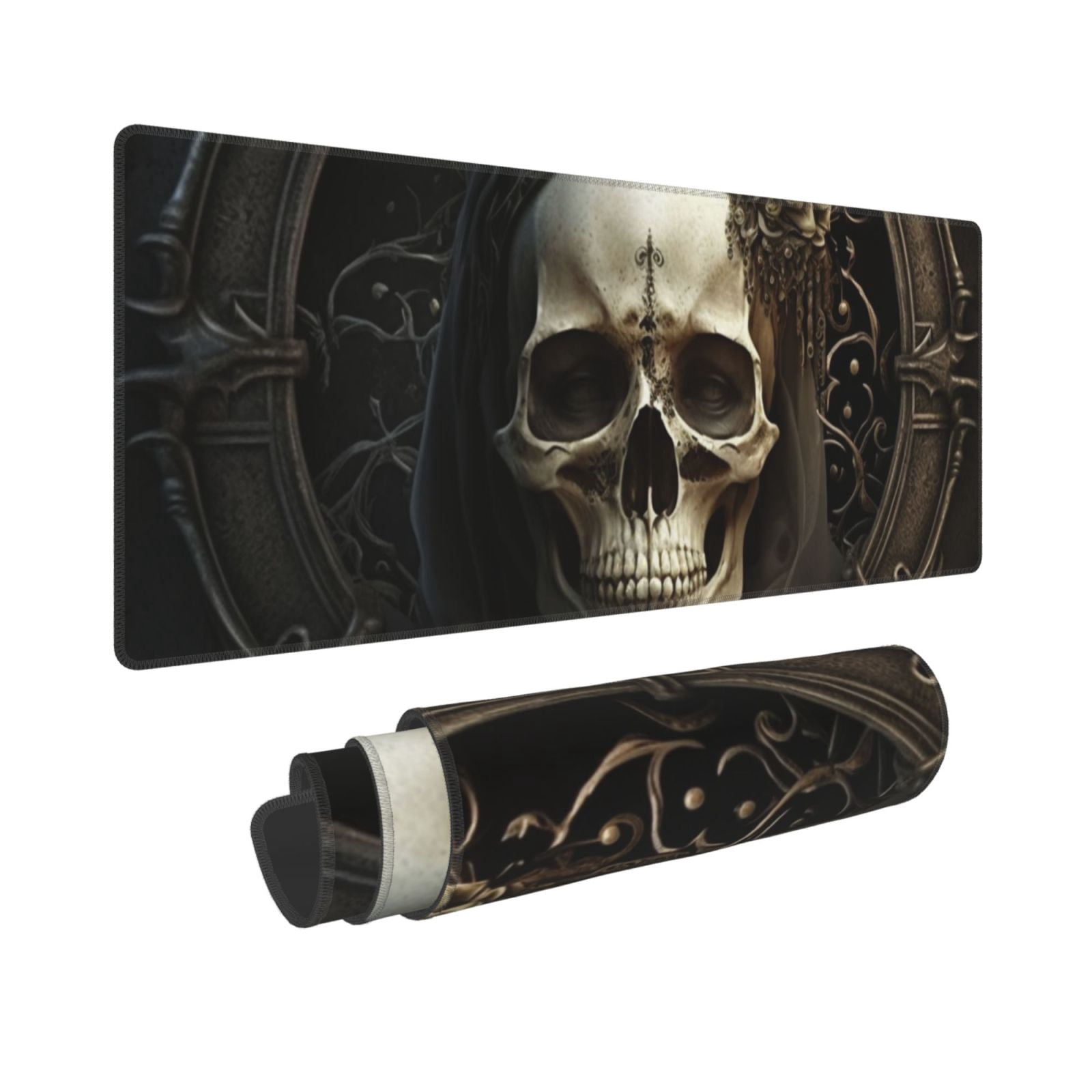 Gothic Witchy Skull Black Mouse Pad Extended Large Gaming Mousepad Non-Slip Rubber Big Keyboard Desk Mat 31.5 X 11.8 Inch