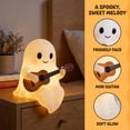 thumbnail image 6 of USB Guitar Ghost Lighted Figurine, 5.12 x 4.72 In White Cute Halloween Desk Ornament for Study Bedroom Home Decor and Gifts, 6 of 9