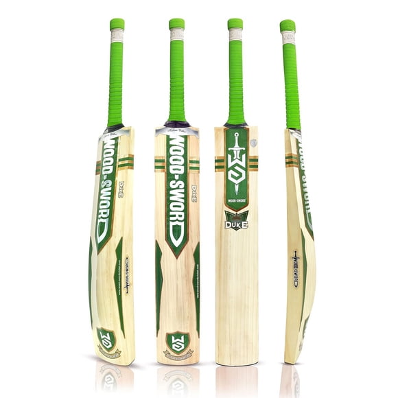 Wood - Sword Duke Kashmir Willow - Grade 2 , Cricket Bat , Size Harrow | Green Gold , With Great Rebound Quality And Promising Balance