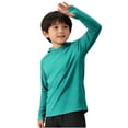 thumbnail image 2 of Boys Girls UPF 50+ Sun Protection Hoodie Quickly Dry Long Sleeve Pullover Sun Shirt with Thumb Holes for Outdoor Hiking Beach Sports, 2 of 6