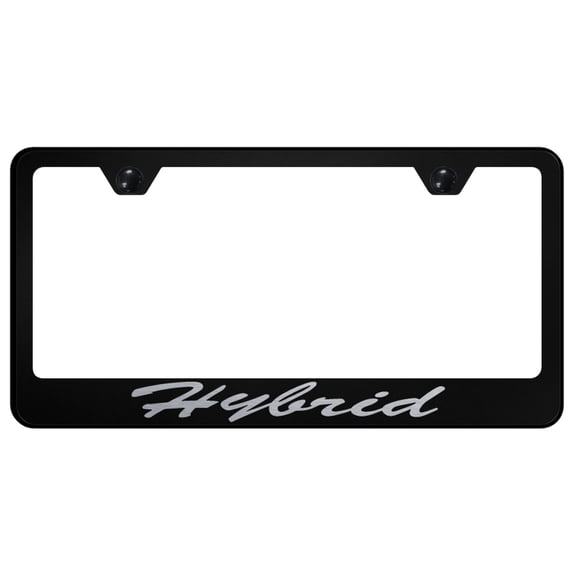 Hybrid Laser Etched Script Stainless Steel License Plate Frame (Black)